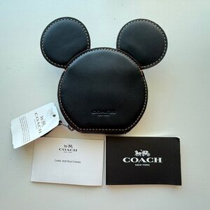 Coach Black Mickey Mouse Ear Coin Pouch